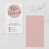 LOGO Moderne schicke hübsche goldfarbene Rosa Schw Visitenkarte (Vorne/Hinten)