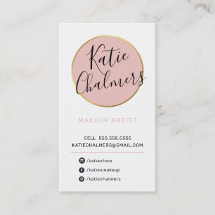 LOGO Moderne schicke hübsche goldfarbene Rosa Schw Visitenkarte