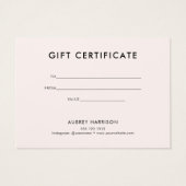 Logo Modernes Berufliches Geschenkzertifikat (Rückseite)