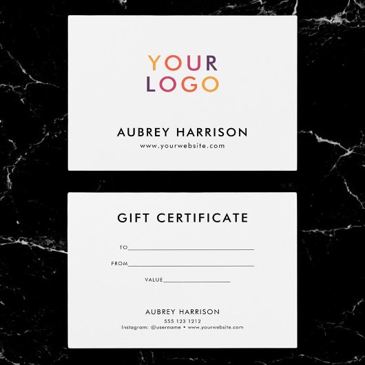 Logo Modernes Berufliches Geschenkzertifikat