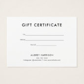 Logo Modernes Berufliches Geschenkzertifikat (Rückseite)