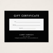 Logo Modernes Berufliches Geschenkzertifikat (Rückseite)