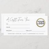 Logo Modernes Elegant | White Gift Certificate (Vorne/Hinten)