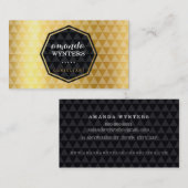 LOGO Modernes Geo Muster Goldfolie Emblem Oktagon Visitenkarte (Vorne/Hinten)
