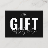 Logo Modernes Geschenkzertifikat Visitenkarte (Vorderseite)