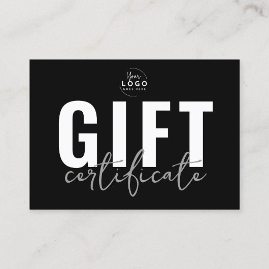 Logo Modernes Geschenkzertifikat Visitenkarte (Vorderseite)