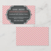 LOGO Modernes Herringbone-Muster Korallen Abzeiche Visitenkarte (Vorne/Hinten)