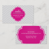 LOGO Modernes Herringbone-Muster rosa Abzeichen gr Visitenkarte (Vorne/Hinten)