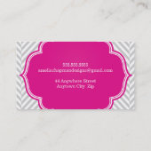 LOGO Modernes Herringbone-Muster rosa Abzeichen gr Visitenkarte (Rückseite)