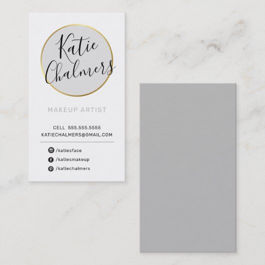 LOGO Modernes, hübsches Gold, blass, schwarz Visitenkarte (Vorne/Hinten)