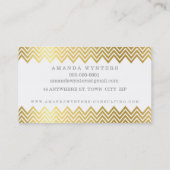 LOGO Modernes Zickzack Muster Goldfolienkatalog Visitenkarte (Rückseite)