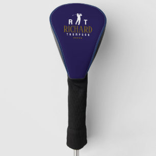 Logo-Monogramm für coole Golfer Blau Golf Headcover