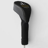 Logo Monogramm für coole Golfer schwarz Golf Headcover (angewinkelt)