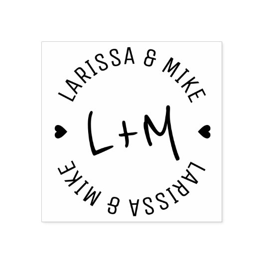 Logo-Monogramm (Namen und Initialen) Gummistempel (Prägung)