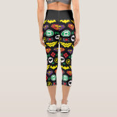 Logo-Muster der Chibi Justice League Capri Leggings (Rückseite)