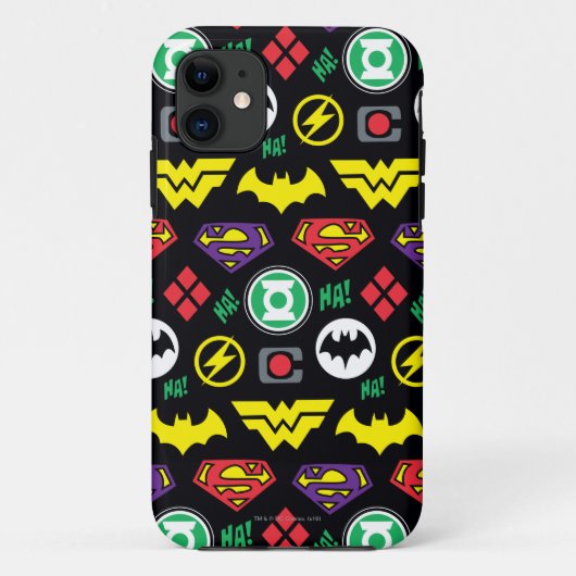 Logo-Muster der Chibi Justice League Case-Mate iPhone Hülle (Rückseite)