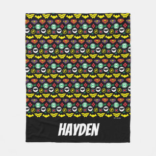 Logo-Muster der Chibi Justice League Fleecedecke