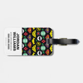 Logo-Muster der Chibi Justice League Gepäckanhänger (Rückseite horizontal)