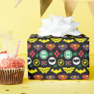 Logo-Muster der Chibi Justice League Geschenkpapier