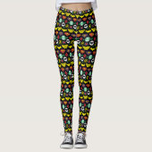 Logo-Muster der Chibi Justice League Leggings (Vorderseite)