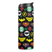 Logo-Muster der Chibi Justice League Thermosbecher (Nach links gedreht)