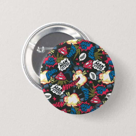 Logo-Muster des Mannes aus Stahl Button (Vorne & Hinten)