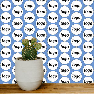 Logo-Muster für blaues Business Tapete