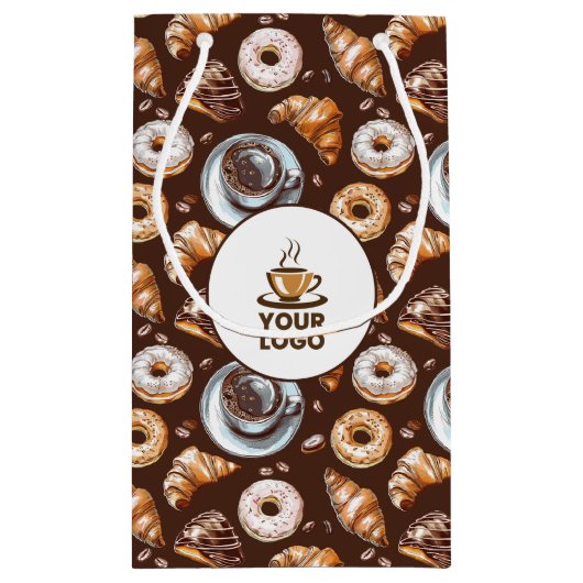 Logo-Muster für das Coffee Bakery Coffee Café Kleine Geschenktüte (Rückseite)