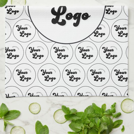 Logo-Muster für kundenspezifische Unternehmen Schw Geschirrtuch (Gefaltet)