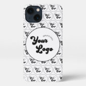 Logo-Muster für kundenspezifische Unternehmen Schw iPhone Hülle (Rückseite)