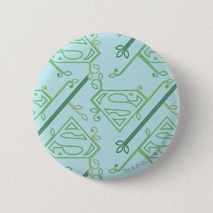 Logo-Muster für Supergirl Green Vine Button