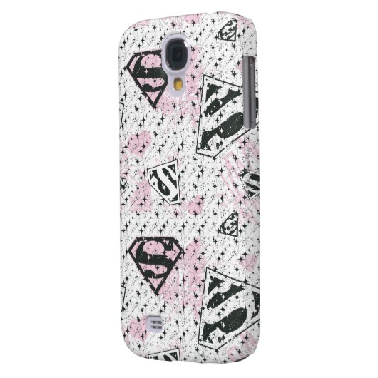 Logo-Muster für Supergirl Pink und Weiß Case-Mate Samsung Galaxy Hülle (Rückseite Links)