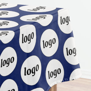 Logo-Muster Geschäft Branding Navy Blau Tischdecke