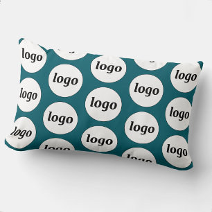 Logo-Muster Geschäft Förderndes Teal Grün Lendenkissen