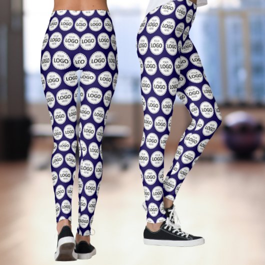 Logo-Muster hochladen Navy Leggings