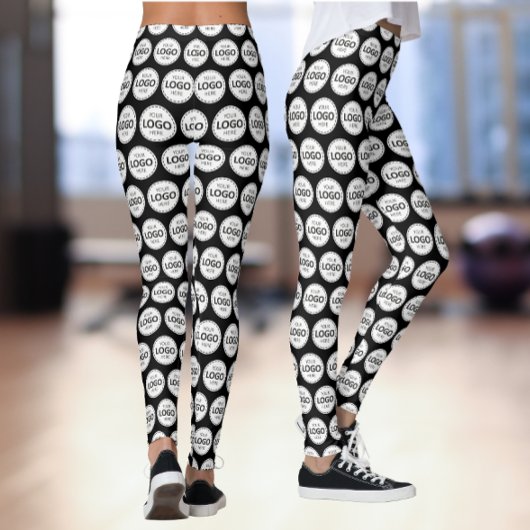 Logo Muster hochladen Schwarz Leggings