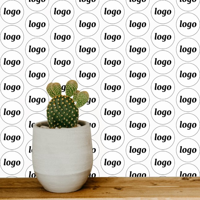 Logo-Muster Tapete (Simple custom logo pattern business promotional wallpaper)