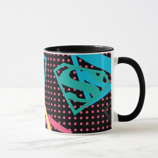 Logo-Muster und Polka-Punkte für Supergirl Tasse (Rechts)