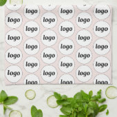 Logo-Muster Werbeaktion Blush Pink Geschirrtuch (Gefaltet)