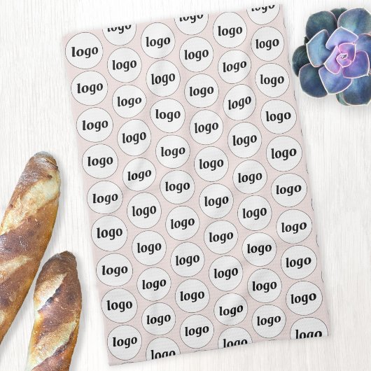 Logo-Muster Werbeaktion Blush Pink Geschirrtuch