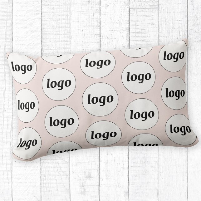 Logo-Muster Werbeaktion Blush Pink Lendenkissen (Simple logo pattern business promotional pillow)