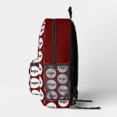 Logo-Muster Werbeaktion Business Burgundy Red Bedruckter Rucksack (Rechts)