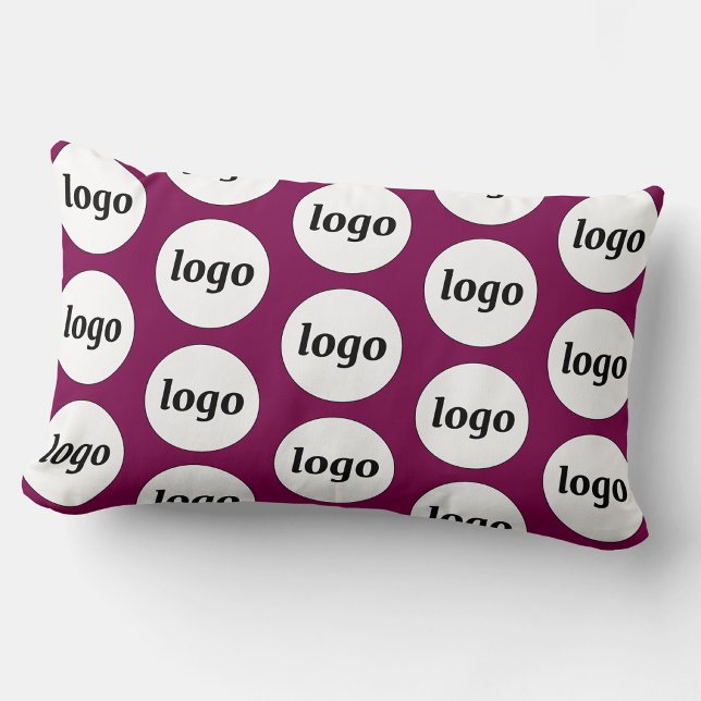 Logo-Muster Werbecreme Lendenkissen (Simple logo pattern business promotional cherry pink lumbar pillow
)