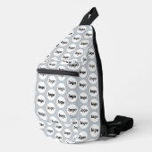Logo-Muster Werbegestaltung Blau Crossbody Bag (Rechte Ecke)