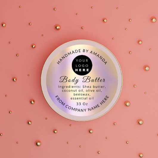 Logo Name Body Butter Balg Hautpflegelchen Butter Runder Aufkleber