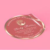 Logo Name Body Butter Kosmetik Gold Dunkelrosa Runder Aufkleber