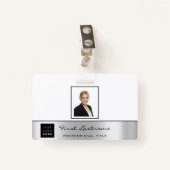 Logo-Name des benutzerdefinierten Employee-Bar-Cod Ausweis (Vorderseite mit Klammer)