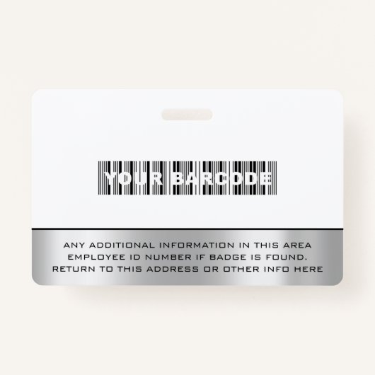 Logo-Name des benutzerdefinierten Employee-Bar-Cod Ausweis (Rückseite)