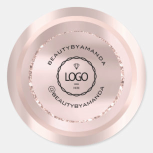 Logo Name Körper Make-up Verpackung  Rose Beauty Runder Aufkleber