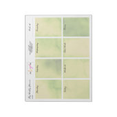 Logo Name Olive Green Watercolor Weekly Planner Notizblock (Rotiert)